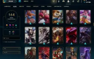 Platina 4 com TODOS os champs e 164 Skins ( MAIN MID )