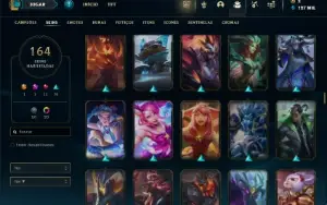 Platina 4 com TODOS os champs e 164 Skins ( MAIN MID )