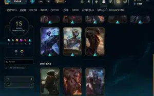 Unranked com 35 Champs e 15 Skins