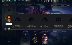 Unranked com 35 Champs e 15 Skins