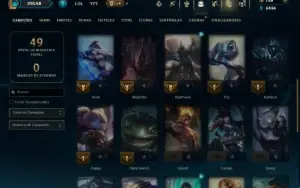 Unranked com 35 Champs e 15 Skins