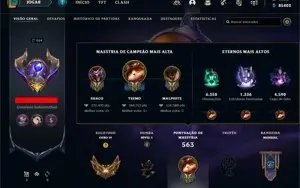 Conta LOL Ouro 4, 166 Skins Level 564, Prestigios Borda etc