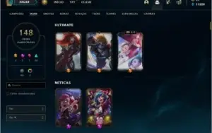 Conta ouro 4 com TODOS os champs e 148 skins