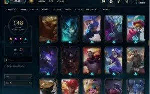 Conta ouro 4 com TODOS os champs e 148 skins