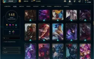 Conta ouro 4 com TODOS os champs e 148 skins