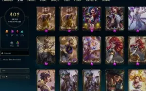 CONTA LOL 400 SKINS VÁRIAS PRESTIGIOS E TODAS AS SKI DA LUX