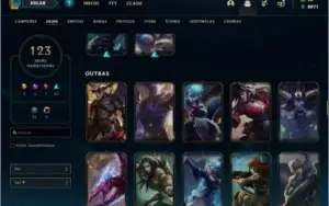 Conta unranked com 123 skins e TODOS os champs
