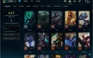 Conta unranked com 123 skins e TODOS os champs