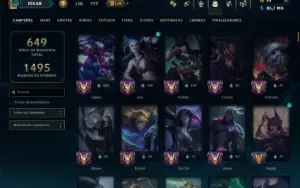 Platina 4 com TODOS os Champs e 254 Skins ( MAIN ADC )