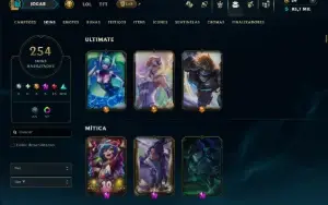 Platina 4 com TODOS os Champs e 254 Skins ( MAIN ADC )