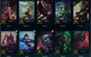 conta g1 - 28 champs - 6 skins - VENDER RÁPIDO