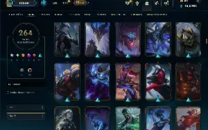 Unranked com TODOS os champs e 264 Skins ( MAIN ADC )