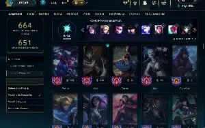 Unranked com TODOS os champs e 264 Skins ( MAIN ADC )