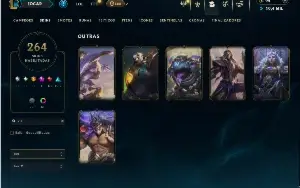 Unranked com TODOS os champs e 264 Skins ( MAIN ADC )
