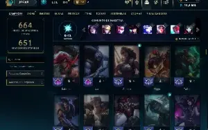 Unranked com TODOS os champs e 264 Skins ( MAIN ADC )