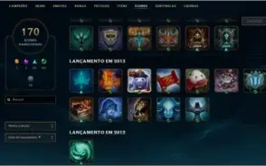 Conta com 6 anos D3 com 133 champs e 81 skins