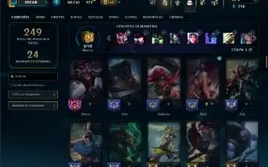 Unranked com 95 Champs e 42 Skins ( ex bronze )