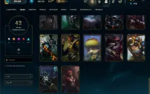 Unranked com 95 Champs e 42 Skins ( ex bronze )