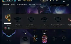 Unranked com 95 Champs e 42 Skins ( ex bronze )