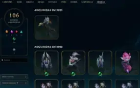 Conta lol com quase todas skins