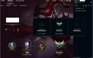 CONTA PRATA 5 LOL - 18 SKINS - MMR ALTÍSSIMO - 74 CAMPEÕES