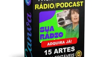 Pack Canva Rádio Postcast -15 Artes Editáveis