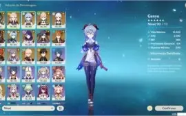 Genshin impact AR 57 com 14 5 estrelas Hutao C1, Xiao, Ganyu