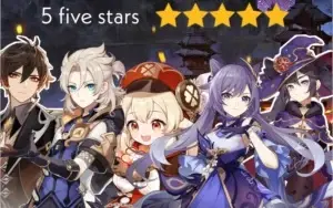 ✔Conta com 5 personagens 5 estrelas - Genshin impact ✨