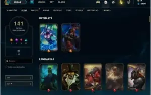 Conta Unranked com 118 Champs e 141 Skins