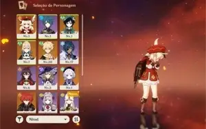 Conta Genshin Impact Klee + Venti + Jean + Qiqi + Dilluc