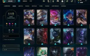 Unranked com 135 Champs e 112 Skins