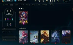 Unranked com 135 Champs e 112 Skins