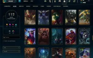 Unranked com 135 Champs e 112 Skins