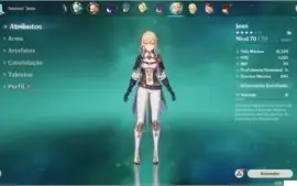 Conta com Ayaka, Shogun, Kokomi, Jean e Amos