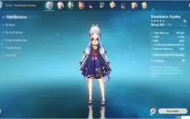 Conta com Ayaka, Shogun, Kokomi, Jean e Amos