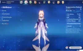 Conta com Ayaka, Shogun, Kokomi, Jean e Amos