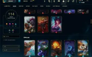 Prata 2 com 150 Champs e 114 Skins + 5 Vitoriosas