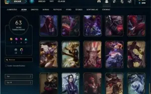 Conta ouro 2 com 82 Champs e 63 Skins + 800 RP