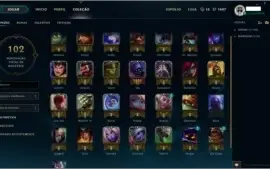 Conta lvl 30, 29 champions, gold IV (MMR de gold IV)