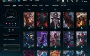 Conta Unranked com TODOS os champs e 111 Skins + 1400 RP