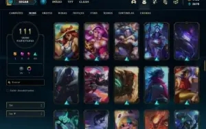 Conta Unranked com TODOS os champs e 111 Skins + 1400 RP