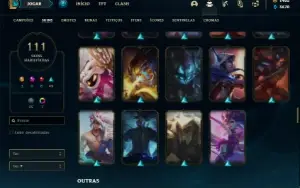Conta Unranked com TODOS os champs e 111 Skins + 1400 RP