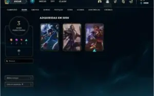Conta ouro 3 com 3 skins e 32 champs