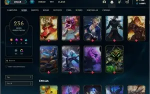 Conta platina 4 com TODOS os champs e 236 skins + LEVEL 744