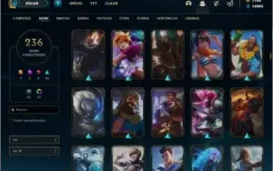 Conta platina 4 com TODOS os champs e 236 skins + LEVEL 744