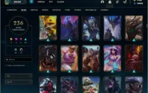 Conta platina 4 com TODOS os champs e 236 skins + LEVEL 744