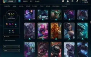 Conta platina 4 com TODOS os champs e 236 skins + LEVEL 744