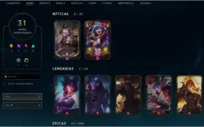 Conta League of Legends Diamond IV 104 champions + skins