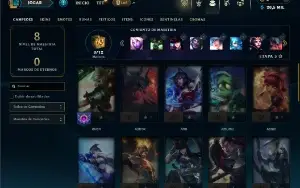 Unranked com 31 Champs e 2 Skins ( ex platina )
