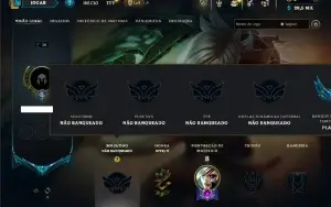 Unranked com 31 Champs e 2 Skins ( ex platina )